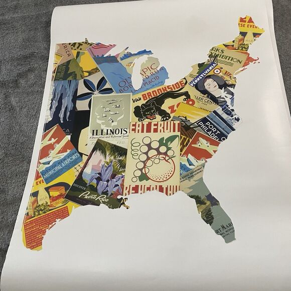 My Life My Wall United States of America 28" x 20" Two Sheets Adhesive Art NEW - Picture 5 of 6